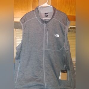 NWT Men's North Face Vest 3XL CANYONLANDS Gray Full Zip & Zippered Pockets